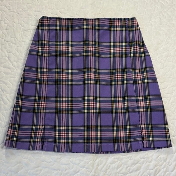 J. Galt Chic Purple Plaid A-Line Skirt size small - Picture 1 of 4